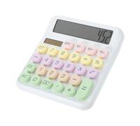 Gadpiparty Decorative Mechanical Keyboard Calculator Portable Button Design for School Office Stylish Lightweight Enhances Work Efficiency and Study Motivation Moonlight White Color