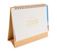 Gadpiparty Desk Calendar English Version Minimalist Twin-wire Binding Standing Flip Desktop Planner with Colorful Tabs for Weekly Monthly Organization Academic Planner and Stylish Memo
