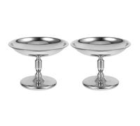 Gadpiparty Dessert Bowls Stainless Steel 2pcs Footed Serving Cups | Food Grade Metal, Stackable Pedestal Design, Smooth Polished Finish, Suitable for Salads, Toppings, Parties, Family