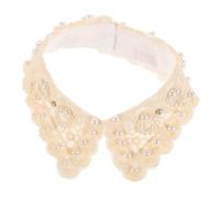 Gadpiparty Detachable Pearl Lace Collar Insert for Women Elegant Embroidered Choker with Ruffle Detail Soft Comfortable Polyester Fake Shirt Collar Overlay Accessory
