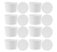 Gadpiparty Disposable Smooth the Touch 20 Sets Paper Ice Cream Bowls with Lids 8oz and Dessert for Yogurt, Dessert, and Takeaway Use