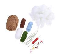 Gadpiparty DIY Crochet Flowers Kit for Mini Potted Tulip Bouquet Blue Material with Tools and Tutorial Handmade Artificial Flower Decor for Home Desk Garden Easy Craft Friends and Family