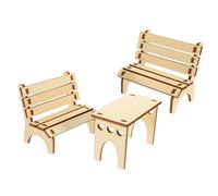 Gadpiparty DIY Hamster Table and Bench Smooth Edges Hamster Wood for Small Animals Interactive Assembly DIY for Pet Entertainment and Habitat Decoration