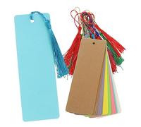 Gadpiparty DIY Paper Bookmarks with Tassels Unpainted Blank Cardstock for Hand Painted Crafting Student and Reader Art Supplies Mixed Colors for Custom Page Markers