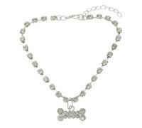 Gadpiparty Dog Necklace Adjustable Cat Necklace Lightweight Stylish Metal Rhinestone round Edges for Parties and Holiday Suitable for Dogs and Cats