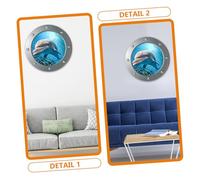 Gadpiparty Dolphin Wall Sticker Bright Decal Easy Peel Nursery Bedroom Wall Decals Removable Underwater World Decor for Smooth Surfaces