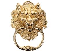 Gadpiparty Door Handle Door Knocker Decoration Cabinet Ring Knob Brass Door Pull Retro Knocker Handle Front Door Knockers Gold Decor Lion Head Handle Cupboard Antique Zinc Alloy