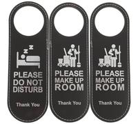 Gadpiparty Door Hanging Tags Door Handle Hangers and 3pcs Hotels Black for Leather, Double-sided Writing and High Durability for Effective Room Status Communication