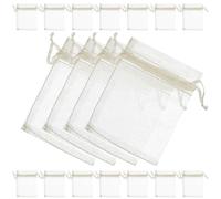 Gadpiparty Drawstring Bags Organiser Pouches 100pcs Organza Beige Small Jewellery Bags Multi-functional and Candy, Party Favour Occasion Gift Wrapping