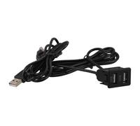 Gadpiparty Dual USB Car USB Port Extension Cable Adapter with Versatile Charging and Stable Construction Black Plastic for Phones and Electronic Devices