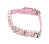 Gadpiparty Elegant Adjustable Pearl Dog Collar for Small Breeds Xs Comfortable PU Material Girly Necklace for Special Occasions and Daily Walks Stylish Pet Jewellery Accessory