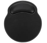 Gadpiparty Ergonomic Black Leather Mouse Pad with Memory Foam Wrist Support and Anti-slip Mouse Mat Designed to Wrist Stress Provide Comfortable Hand Care for Office and Home Use