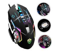 Gadpiparty Ergonomic Heavy Metal Gaming Mouse Luminescent Computer Mouse Buttons Dpi Settings for Programming and Office Use