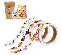 Gadpiparty Eye Stickers Craft, 3 Face Expression Sticky Rolls - 3000pcs Creative Googly Eye Nose Mouth Funny Sticker for Children - Cartoon Scrapbook Decals for Kids Adults Teacher, Party Favors