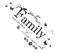 Gadpiparty Family Proverbs Easy to Remove Removable Wall Stickers PVC Self-Adhesive Black Wall Decals for Living Rooms and Bedrooms Home Decoration Art DIY