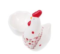 Gadpiparty Floral Chick Ornaments Ceramic Egg Holder Pattern for Home Decor Single Egg Storage Container Adorable Design for Breakfast Table Display