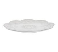 Gadpiparty Floral Plates Multi-Function Dessert Plate Ceramic Round Embossed Edge Design for Breakfast and Afternoon Tea