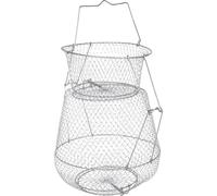 Gadpiparty Foldable Metal Fishing Catching Net with Flat Bottom, Lightweight Fish Storage Bag Suitable for Lobsters and Fish, Fixed the Ground for Effective Fishing Use