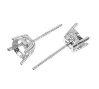 Gadpiparty Four Prong Round Earring Settings with Hypoallergenic Comfort 2pcs 925 Sterling Silver with Easy Customising for DIY Jewelry Making Suitable for Sensitive Ears