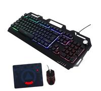 Gadpiparty Gaming Mechanical Keyboard and Mouse Set Wired Metal Keyboard Luminous Keys Spill-Resistant Fast Signal Transmission Suitable for Office and Gaming