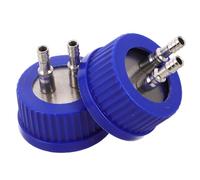 Gadpiparty Gl45 Mycology Cap 2Pcs Leak-Resistant Liquid Sampling Lid 2-Port for Laboratory Fermentation Bottles Plastic Cover for Culture Flask Filling