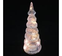 Gadpiparty Glass Christmas Tree Light Xmas Tabletop Decoration Lamp Shining Xmas Night Light for Household and Party Display Glass Tree Shape Lamp Without Battery Festive Showcase Adorn