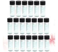 Gadpiparty Glass Chromatography Vials Lightweight Reagent and Serum Storage Bottles 4ml 20pcs with Black Screw Neck Solid Lid and Silicone Seal with Scale for Essential Oil and Cosmetic Use