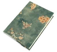 Gadpiparty Gold Stamping Adjustable A5 Book Cover Protective Sleeve, Silk-Like Fabric Notebook Protector for Journals and Notebooks, Floral Spring Pattern Book Sleeve for Office and School