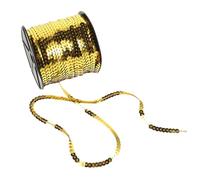 Gadpiparty Golden 6mm Flat Sequin Strip Roll for Crafts and Embellishment, Easy to Sew PVC Sequin String with Brilliant Shine, for Tassels and Sewing Accessories, 1 Roll, 100 Yards