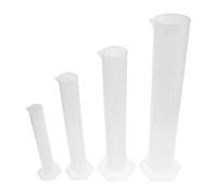 Gadpiparty Graduated Measuring Cylinders and Extrathickened Bottom 4pcs Plastic with Stable Hexagonal Base Shatter-resistant Design in 100ml for Laboratory and School Science Experiments