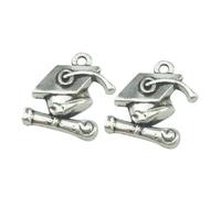 Gadpiparty Graduation Cap and Diploma Pendants Alloy Craft Charms 40pcs Silver with Impeccable Polish Commemorative Graduation Gifts for Jewelry Making for Crafting and Artwork