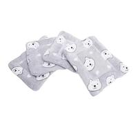 Gadpiparty Guinea Pig Blanket and Hamster Bedding Mat Set 4pcs, Soft Warm Wool Cage Pads, Small Animal Sleeping Mats for Pets, Grey Bear Head Pattern, Size S, Reusable Cage Liners for Small Pets