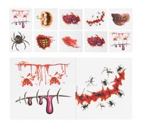Gadpiparty Halloween Face Tattoos Set Creative Craft Paper Stickers 40pcs with 40 Realistic Scar Temporary Decals Unique Costume Makeup for Halloween Makeup and Role-playing Games