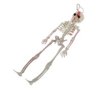 Gadpiparty Halloween Hanging Skeleton Decoration with Blood Stains Movable Joints Horror Prop for Indoor Outdoor Haunted House Graveyard Party