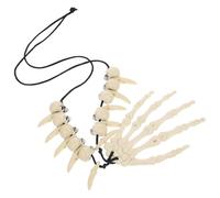 Gadpiparty Halloween Skull Pendant Necklace for Women Resin Bone Clavicle Chain Lightweight Creepy Neck Jewelry for Halloween Party Photo Prop and Easy to Carry