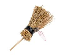 Gadpiparty Halloween Witch Broom Car Hanging Charm with Crystal Pendant Miniature Vintage Style Ornament for Rearview Mirror Decoration Unique Elegant DIY Craft Accessory