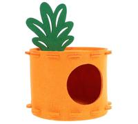 Gadpiparty Hamster Hideout Bed with Warm Felt Material and Cute Carrot Tree Stump Design, Comfortable and Easy to Clean Nest for Small Animals like Hamsters in Seasons