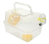 Gadpiparty Hamster Travel Cage with Panoramic Sunroof Yellow Nursery Carrier for Small Pets Portable Outdoor Mouse and Hamster Housing