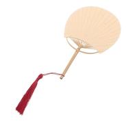 Gadpiparty Handmade Bamboo Paddle Fan with Long Handle and Elegant Tassel Mini Portable Japanese Style Cooling Fan for Home Decor Wedding Party Supplies and Traditional Costume Accessories