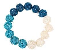 Gadpiparty Handwoven Rattan Balls 5Cm Natural Wicker Spheres Blue White Teal Aromatherapy Diffuser Set of 15 for Hotel and Living Room Decoration
