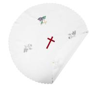 Gadpiparty Holy Communion Altar Tablecloth White Embroidered Polyester Cloth Thickened Wrinkle-Resistant Dust Cover for Church Ceremony and Baptism Tableware