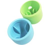 Gadpiparty Interactive Dog and Cat Treat Dispensing Set, Silicone Slow Feeder Balls with Educational Puzzle Design, Small Fluorescent Green Large Light Blue for Pet Mental Stimulation