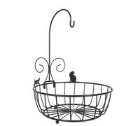 Gadpiparty Iron Snack Basket for Food Serving and Fruit Storage with Quick Draining Feature and Stylish Black Iron Design, for Desktop and Bedroom Organisation