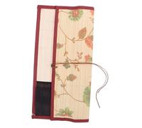 Gadpiparty Japanese Vintage Bamboo Paintbrush Holder Roll up 9 Slots, Large Canvas Pencil Pouch for Students and Artists, Portable Watercolor Brush Organizer for Travel and Calligraphy