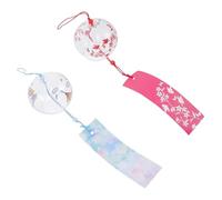 Gadpiparty Japanese Wind Chimes with High Borosilicate Glass 2pcs Practical Design Producing and Relaxing Sound Delicate Appearance and Japanese Style, for Door or Gift Decoration