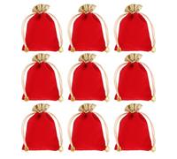 Gadpiparty Jewelry Pouches for Compact Storage and Packaging Red Velour 25pcs with Double Drawstrings, Easy to Use and Decorative Wedding Favor Bags