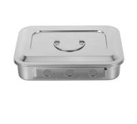Gadpiparty Lab Storage Tray Silver, for Laboratory Tools and Equipment Stainless Steel Square Covered Instrument Tray Lab Operations and Procedures