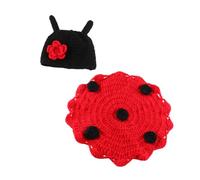 Gadpiparty Ladybug Photography Costume Set with Seven-Spot Cape, Newborn Prop Hat and Pants, Unisex Outfit for Photo Shoot Sessions