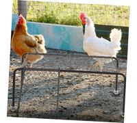 Gadpiparty Large Black Rutin Chicken Coop Feeding Platform with Ladder Iron Wire Cage Rack for Small Pets Convenient Exercise to Promote Balance and Coordination Skills