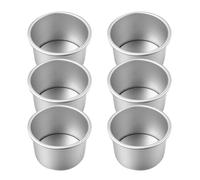 Gadpiparty Large Cake Mold Bread Baking Pan 6Pcs Round Aluminum Alloy Removable Bottom Pans for Scones and Fruit Pie Oven Use